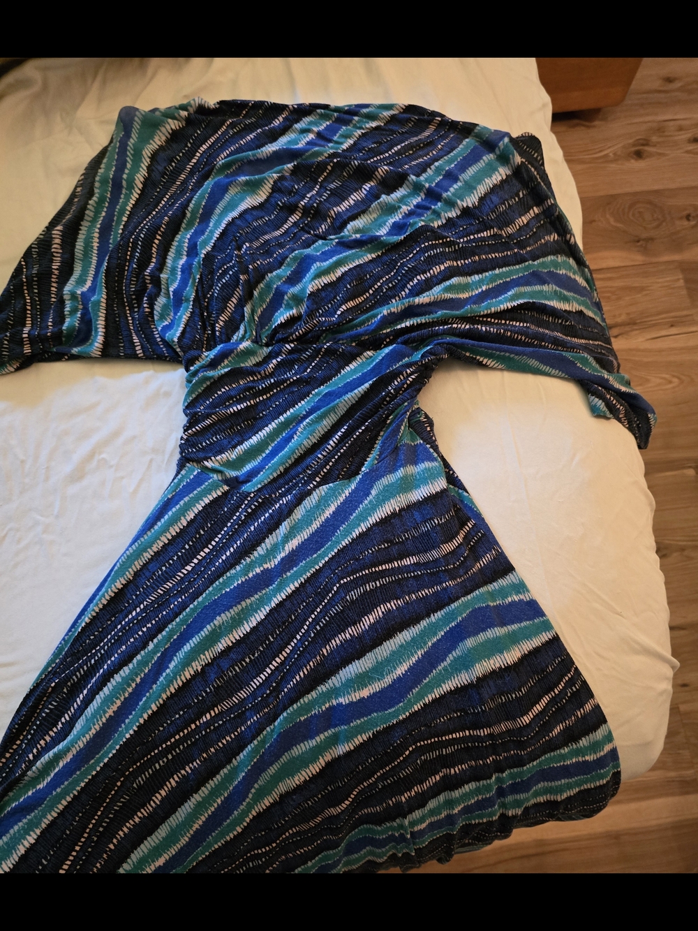 Tracy Reese Navy, Blue & Teal Striped Midi Dress